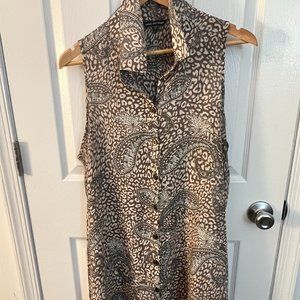 Short sleeve brown print shirt